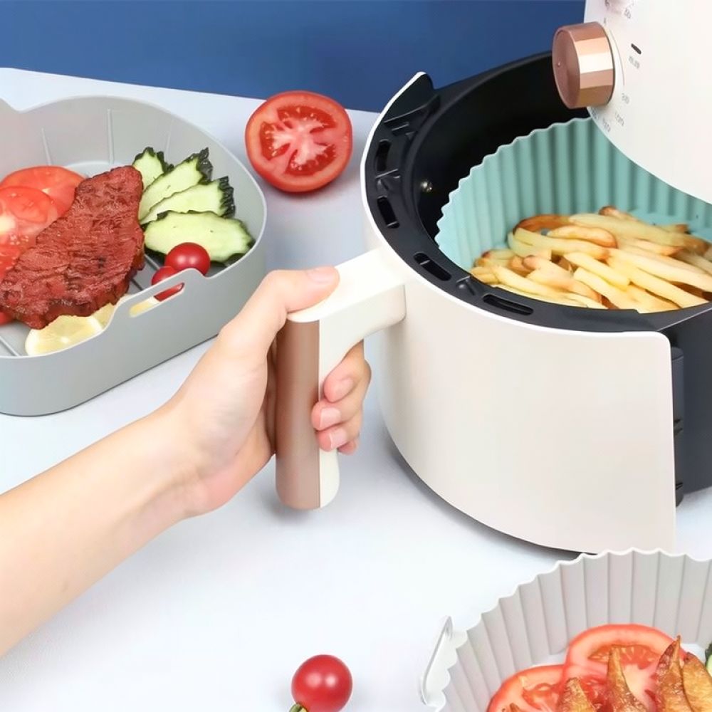 Air Fryer Silicone Pot Liner - Square Silicone Air Fryer Basket Liner